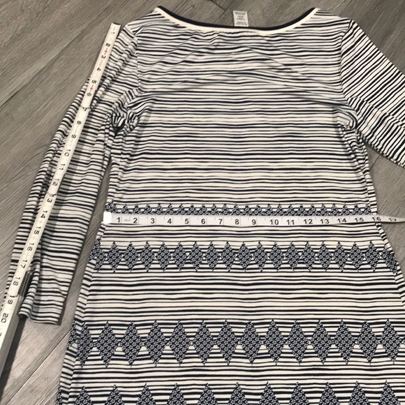 Max Studio NWT 3/4 Sleeve Navy Stripe Dress - Picture 11 of 11